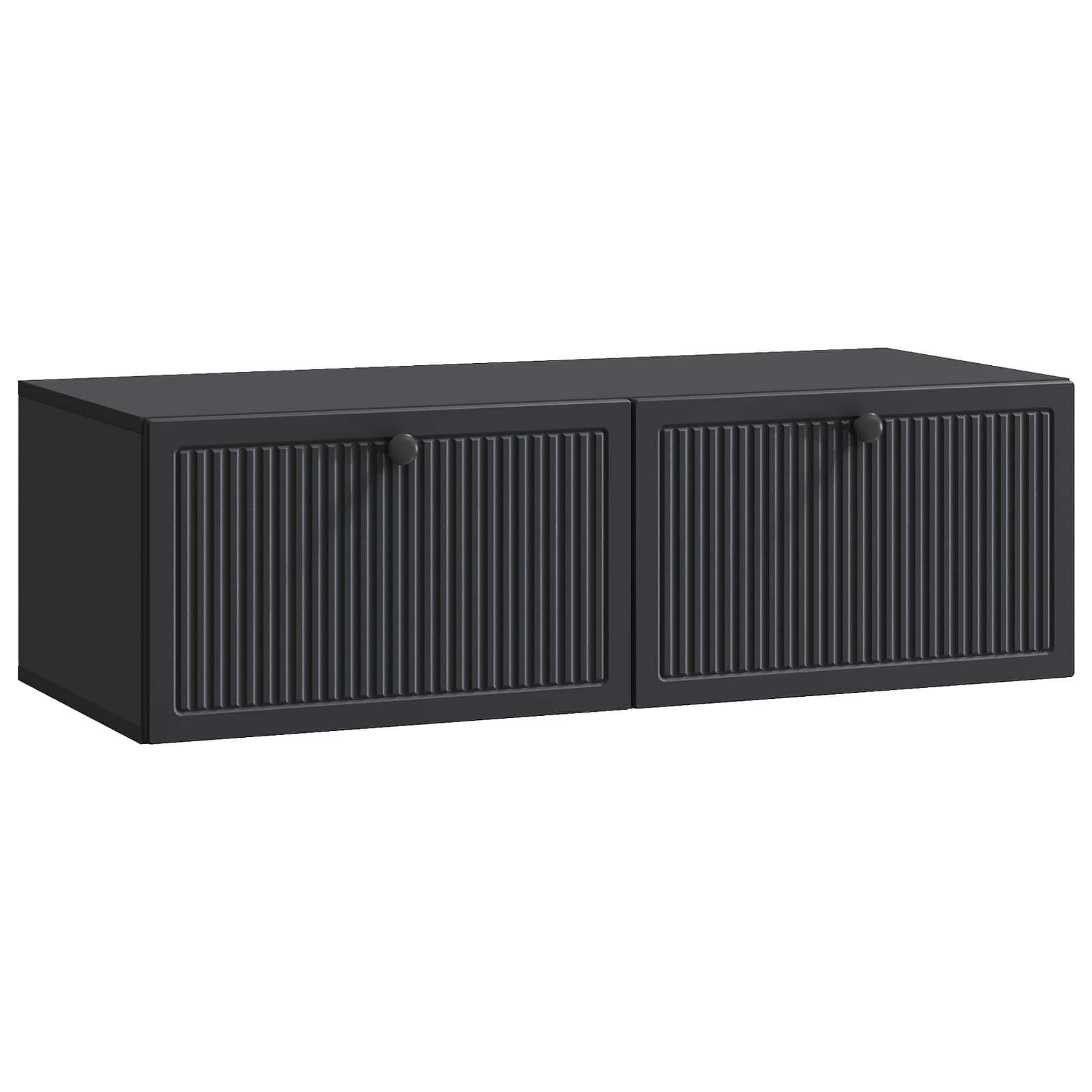 vidaXL Wall-Mounted TV Cabinet Black 98 x 41 x 30 cm Engineered Wood 2
