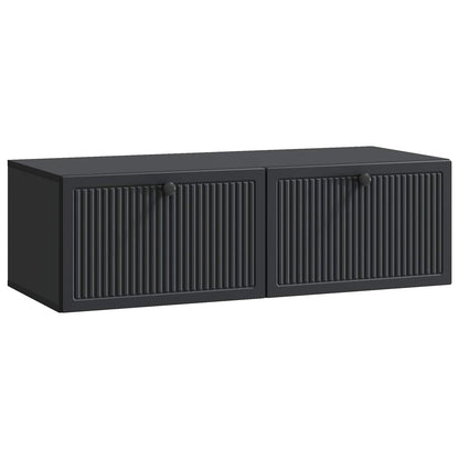 vidaXL Wall-Mounted TV Cabinet Black 98 x 41 x 30 cm Engineered Wood 2
