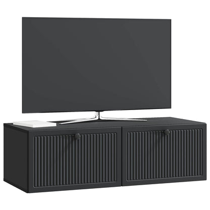 vidaXL Wall-Mounted TV Cabinet Black 98 x 41 x 30 cm Engineered Wood 3