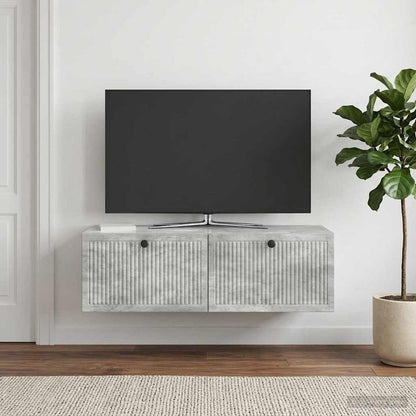 Wall-Mounted TV Cabinet 98 x 41 x 30 cm Depth 41 cm Width 98 cm Concrete grey