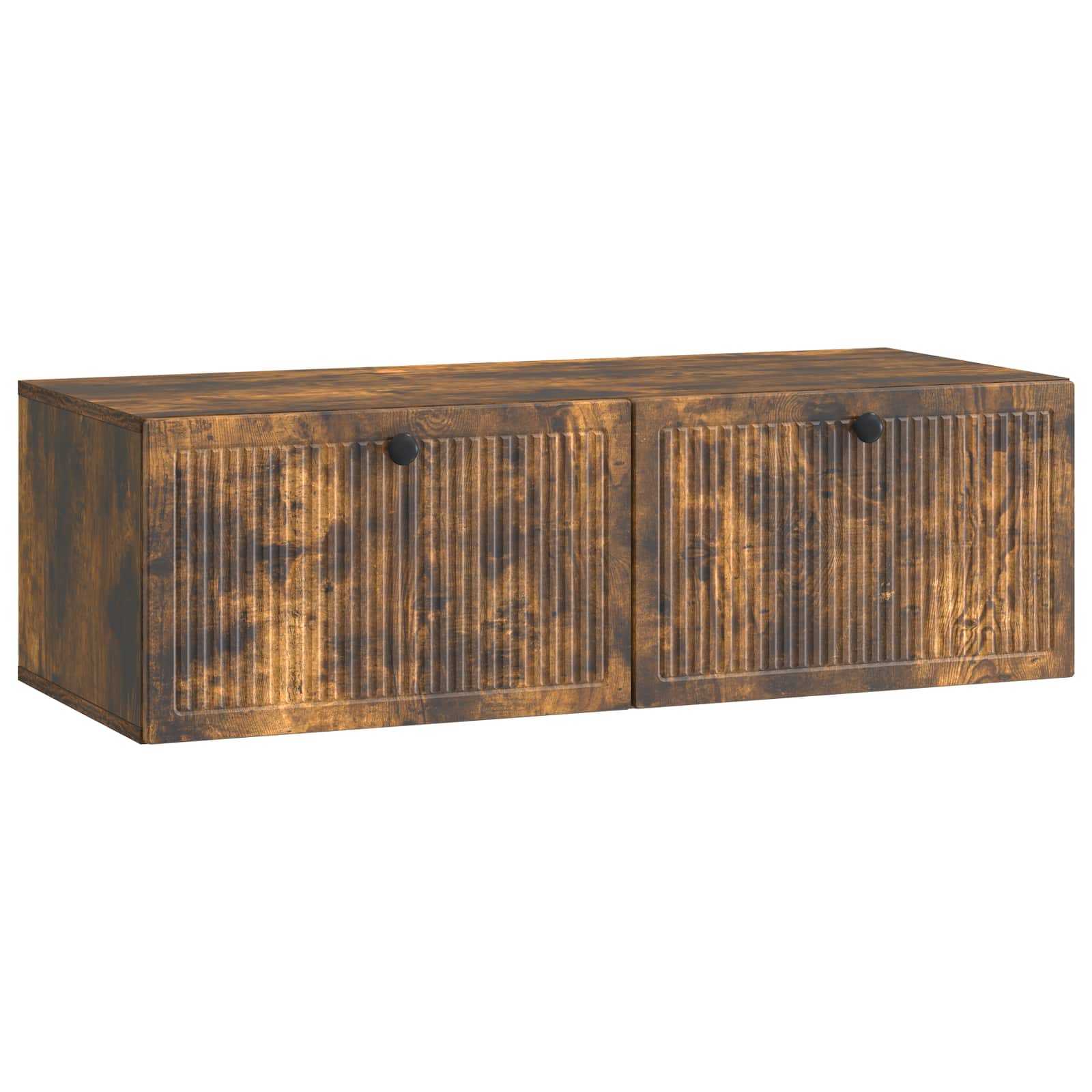 vidaXL Wall-Mounted TV Cabinet Wall-mounted Smoked Oak 98 x 41 x 30 cm 2