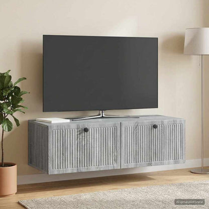 vidaXL Wall-Mounted TV Cabinet Grey Sonoma 98 x 41 x 30 cm 1