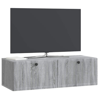 vidaXL Wall-Mounted TV Cabinet Grey Sonoma 98 x 41 x 30 cm 3