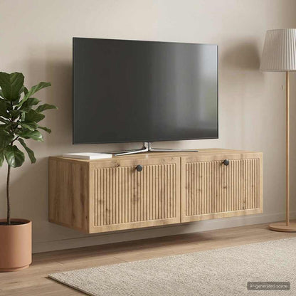 vidaXL Wall-Mounted TV Cabinet 98 x 41 x 30 cm Artisan Oak 4