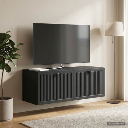 vidaXL Wall-Mounted TV Cabinet Black 78.5 x 31 x 30 cm Engineered Wood 4