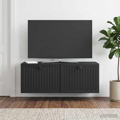 vidaXL Wall-Mounted TV Cabinet Black 78.5 x 31 x 30 cm Engineered Wood 1