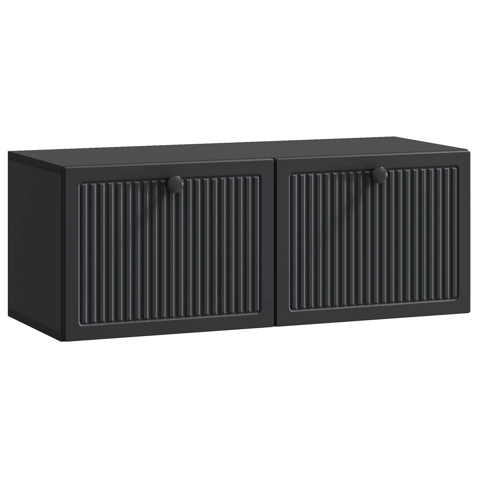 vidaXL Wall-Mounted TV Cabinet Black 78.5 x 31 x 30 cm Engineered Wood 2