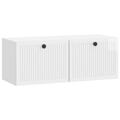 vidaXL Wall-Mounted TV Cabinet High Gloss White 78.5 x 31 x 30 cm 2