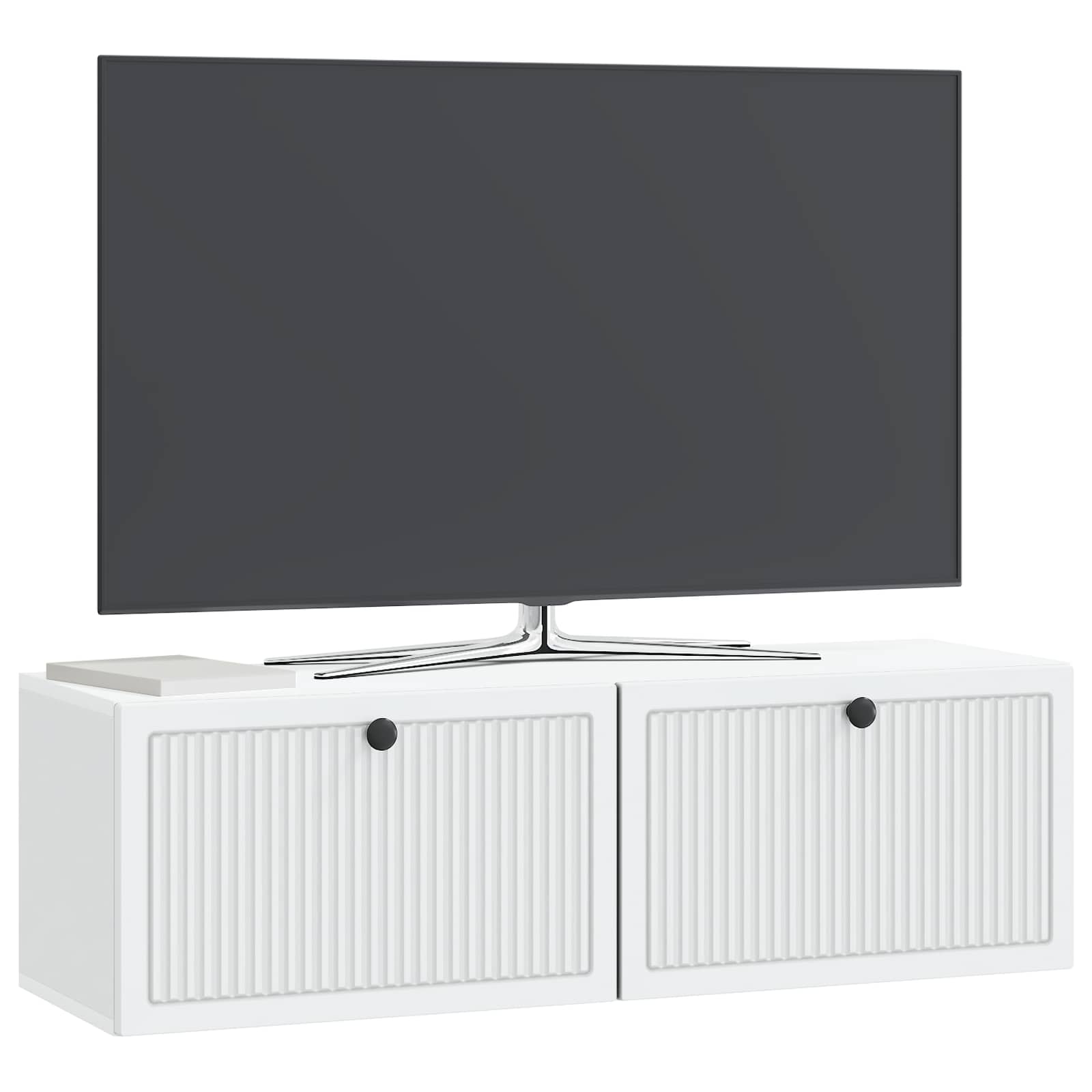 vidaXL Wall-Mounted TV Cabinet White 98 x 31 x 30 cm Engineered Wood 3