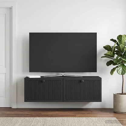 vidaXL Wall-Mounted TV Cabinet Black 98 x 31 x 30 cm Engineered Wood 1
