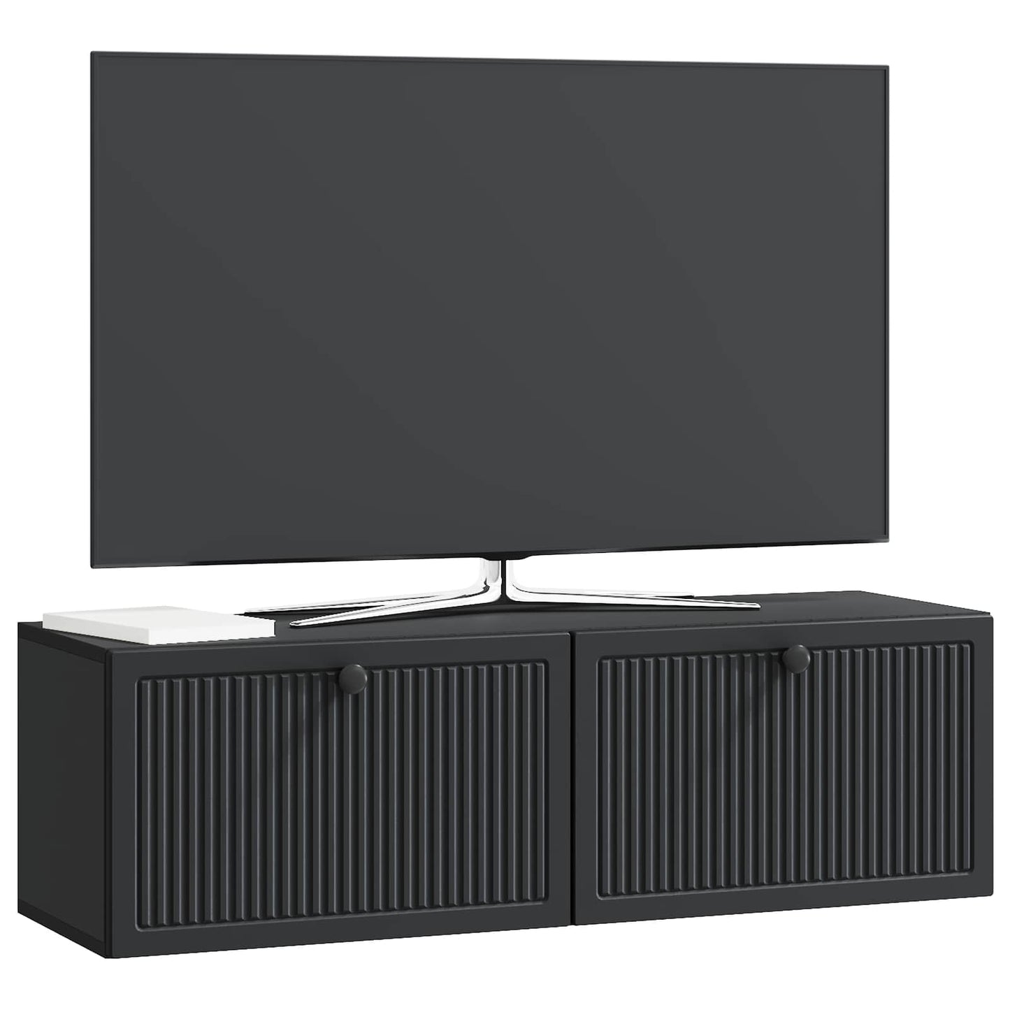 vidaXL Wall-Mounted TV Cabinet Black 98 x 31 x 30 cm Engineered Wood 3