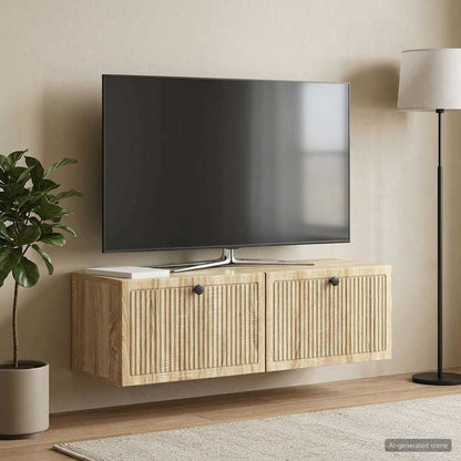 vidaXL Wall-Mounted TV Cabinet Wall-mounted Sonoma Oak 98 x 31 x 30 cm 1