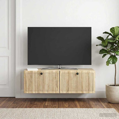 vidaXL Wall-Mounted TV Cabinet Wall-mounted Sonoma Oak 98 x 31 x 30 cm 4