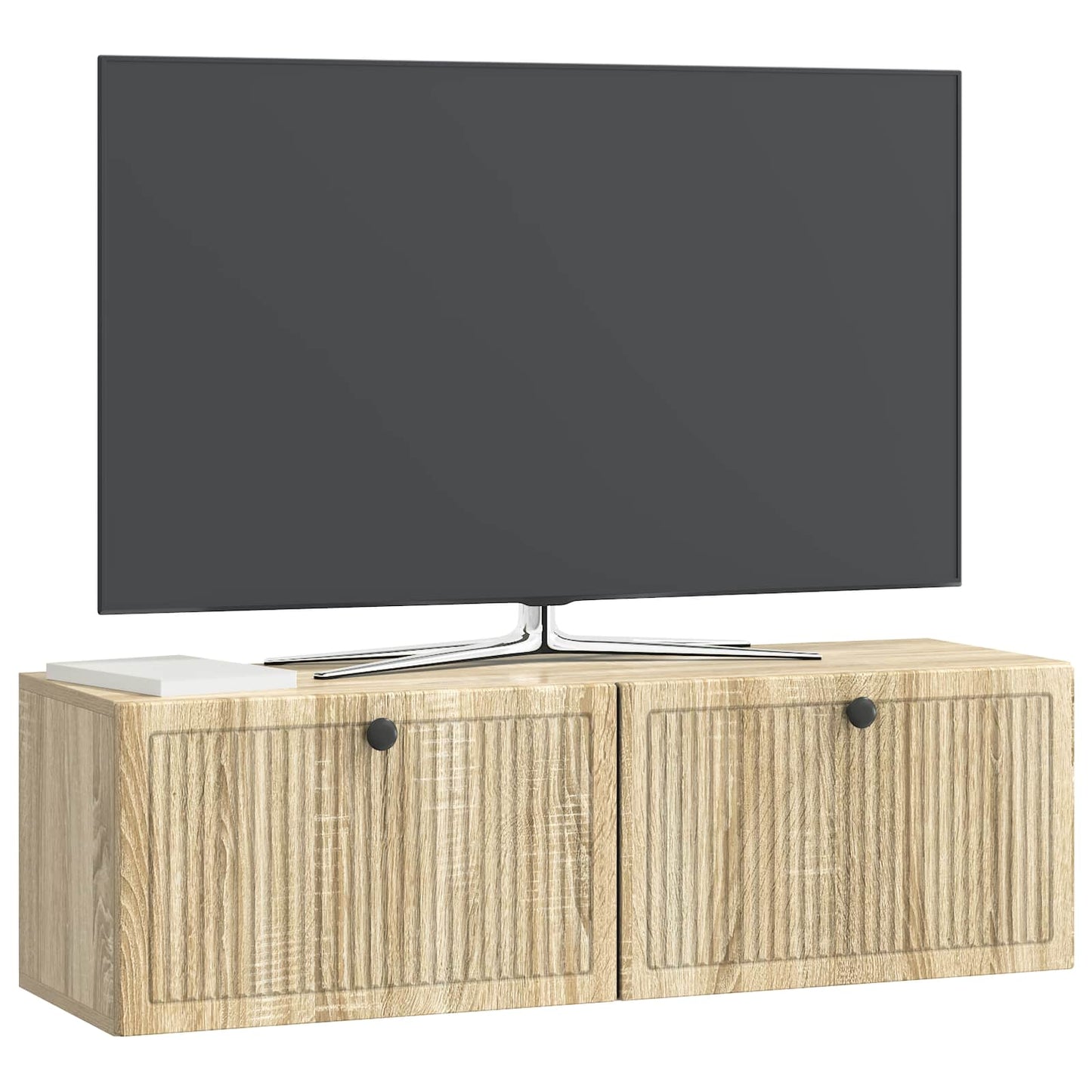 vidaXL Wall-Mounted TV Cabinet Wall-mounted Sonoma Oak 98 x 31 x 30 cm 3