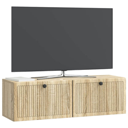 vidaXL Wall-Mounted TV Cabinet Wall-mounted Sonoma Oak 98 x 31 x 30 cm 3