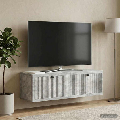 vidaXL Wall-Mounted TV Cabinet Concrete Grey 98 x 31 x 30 cm 4