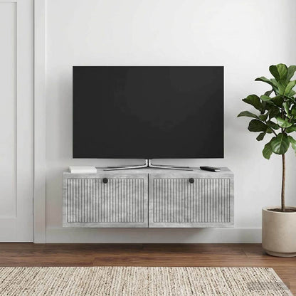 vidaXL Wall-Mounted TV Cabinet Concrete Grey 98 x 31 x 30 cm 1