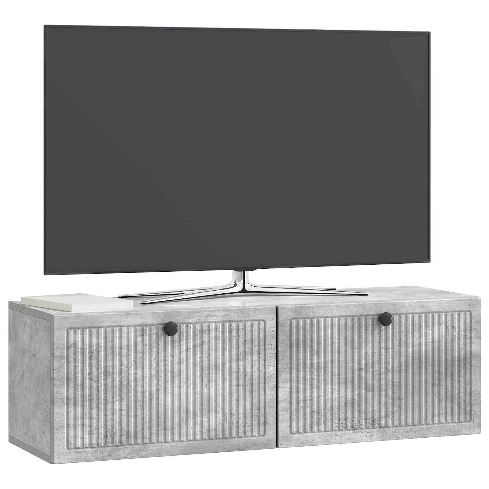 vidaXL Wall-Mounted TV Cabinet Concrete Grey 98 x 31 x 30 cm 3