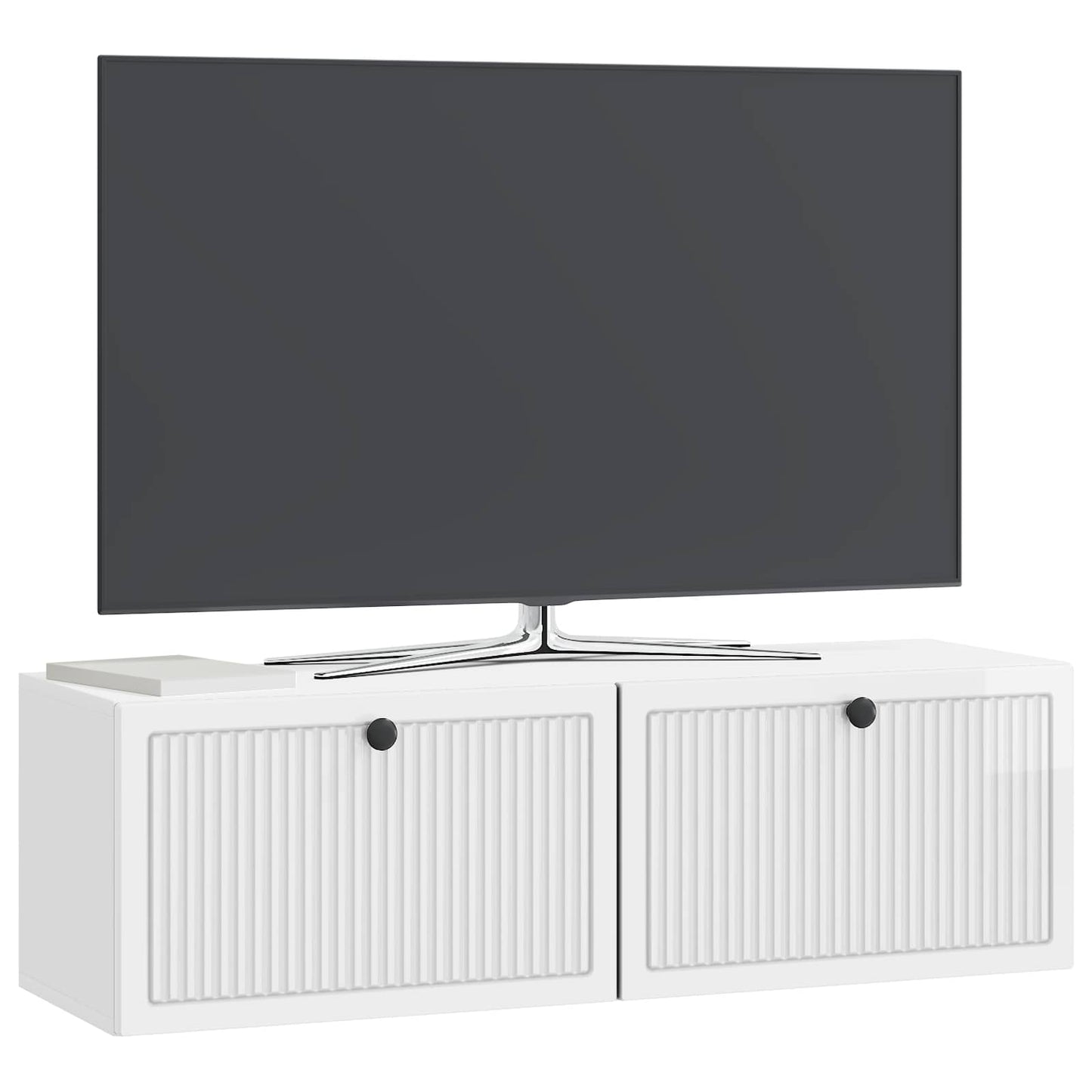 vidaXL Wall-Mounted TV Cabinet High Gloss White 98 x 31 x 30 cm 3