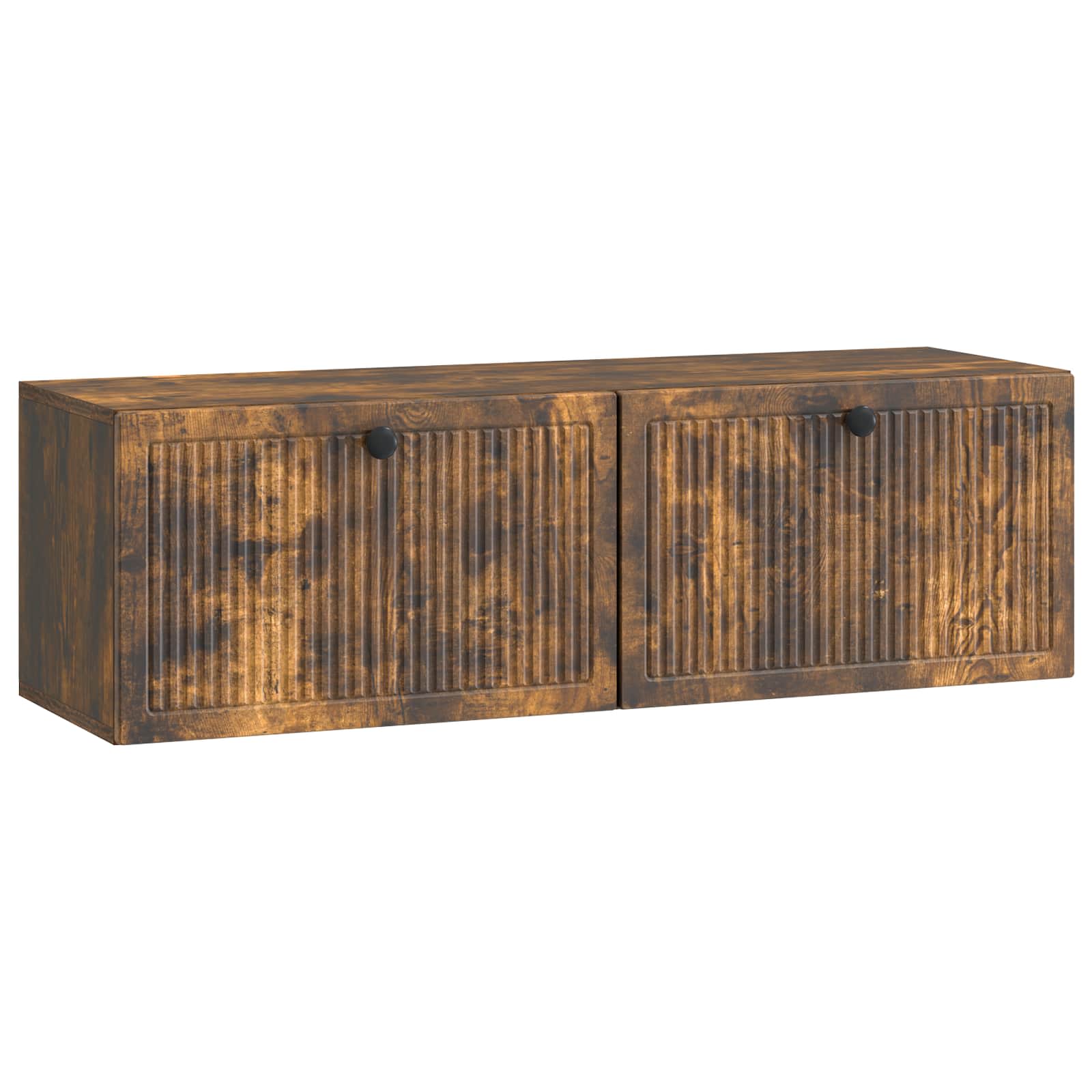 vidaXL Wall-Mounted TV Cabinet Wall-mounted Smoked Oak 98 x 31 x 30 cm 2