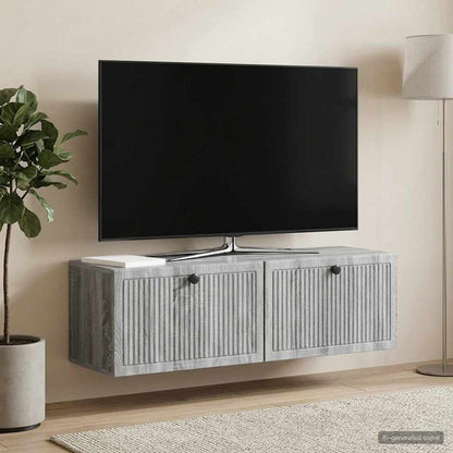 vidaXL Wall-Mounted TV Cabinet Grey Sonoma 98 x 31 x 30 cm 4
