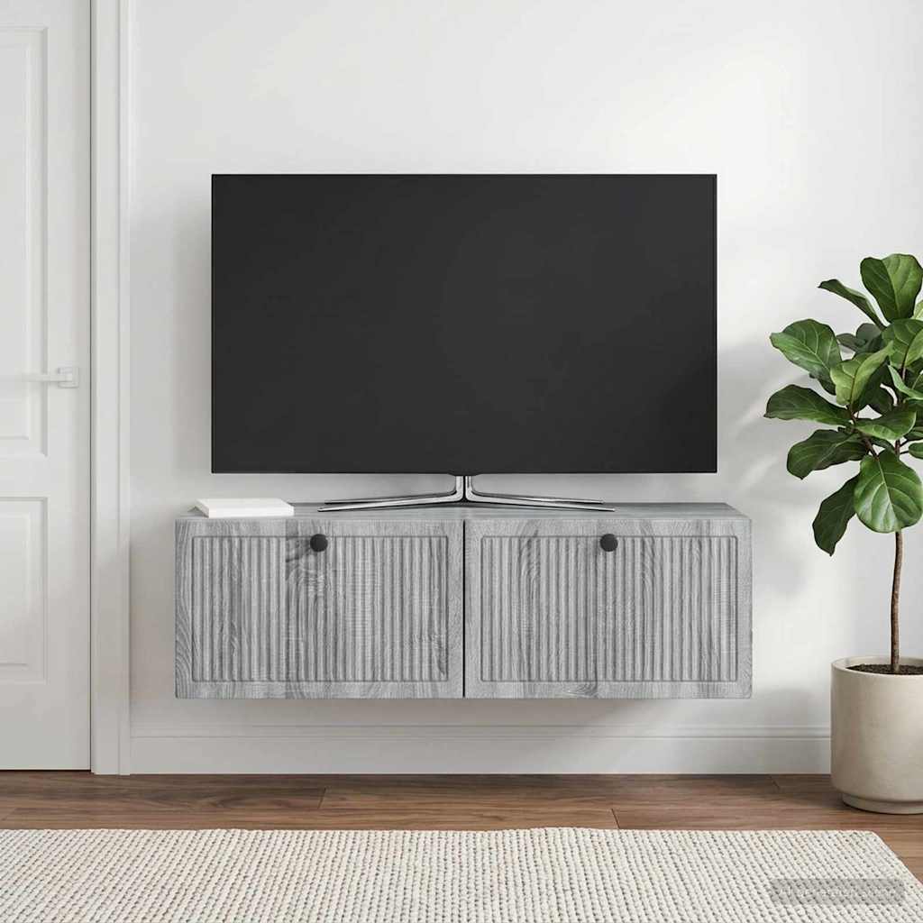 vidaXL Wall-Mounted TV Cabinet Grey Sonoma 98 x 31 x 30 cm 1