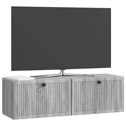 vidaXL Wall-Mounted TV Cabinet Grey Sonoma 98 x 31 x 30 cm 3