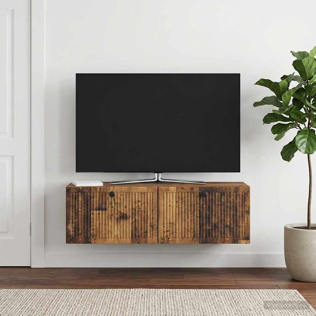vidaXL Wall-Mounted TV Cabinet Wall-mounted Old Wood 98 x 31 x 30 cm 1