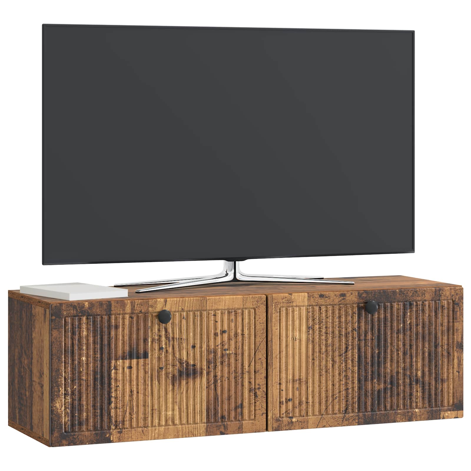 vidaXL Wall-Mounted TV Cabinet Wall-mounted Old Wood 98 x 31 x 30 cm 3