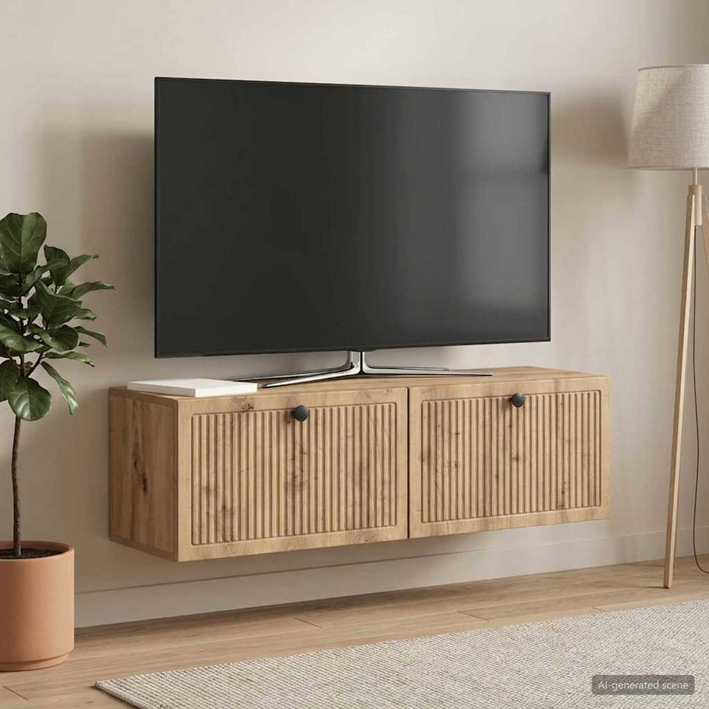 vidaXL Wall-Mounted TV Cabinet 98 x 31 x 30 cm Artisan Oak 1