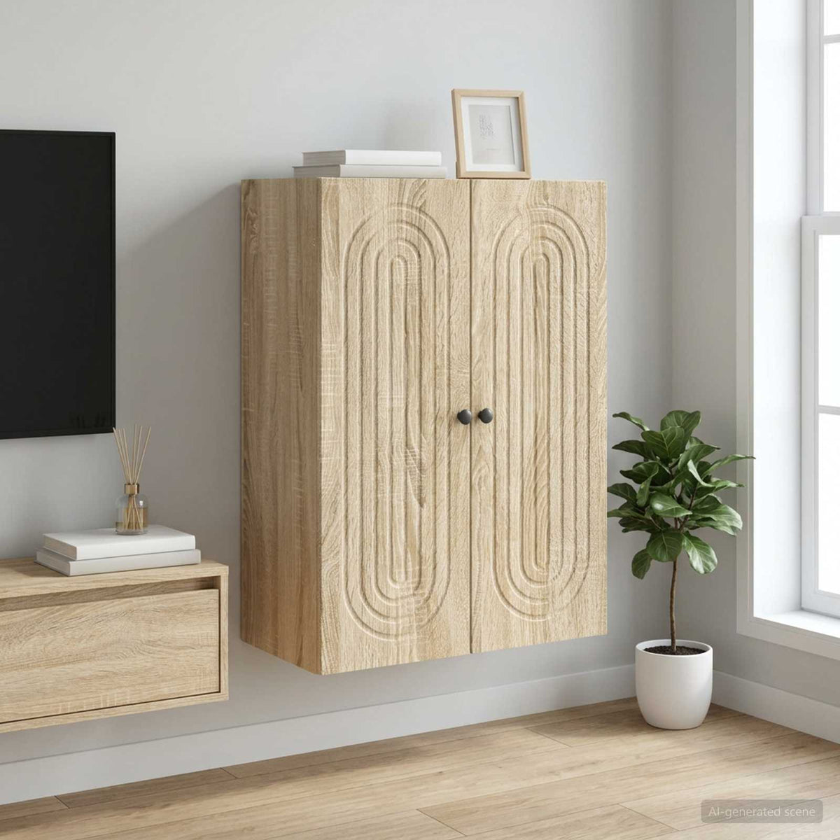 vidaXL Wall-Mounted Cabinet Engineered Wood Depth 34.5 cm