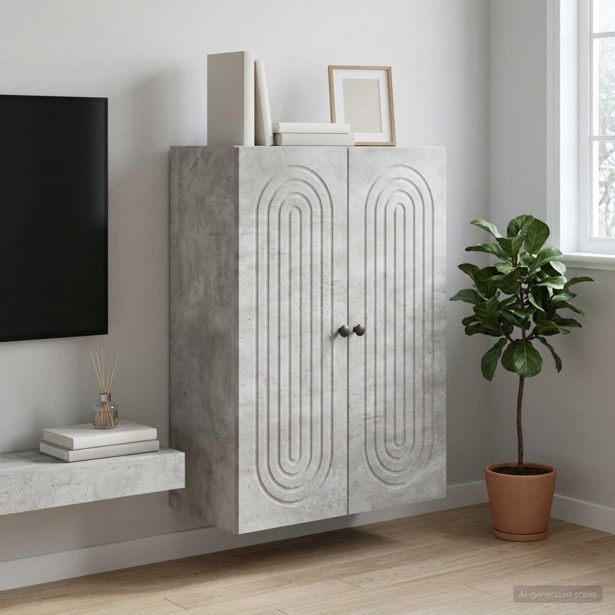 vidaXL Wall-Mounted Cabinet Engineered Wood Depth 34.5 cm