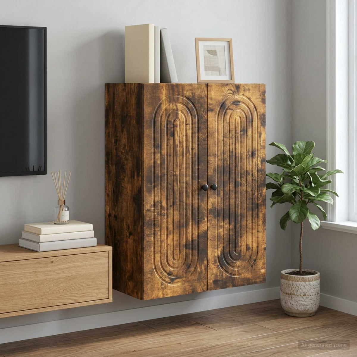 vidaXL Wall-Mounted Cabinet Engineered Wood Depth 34.5 cm