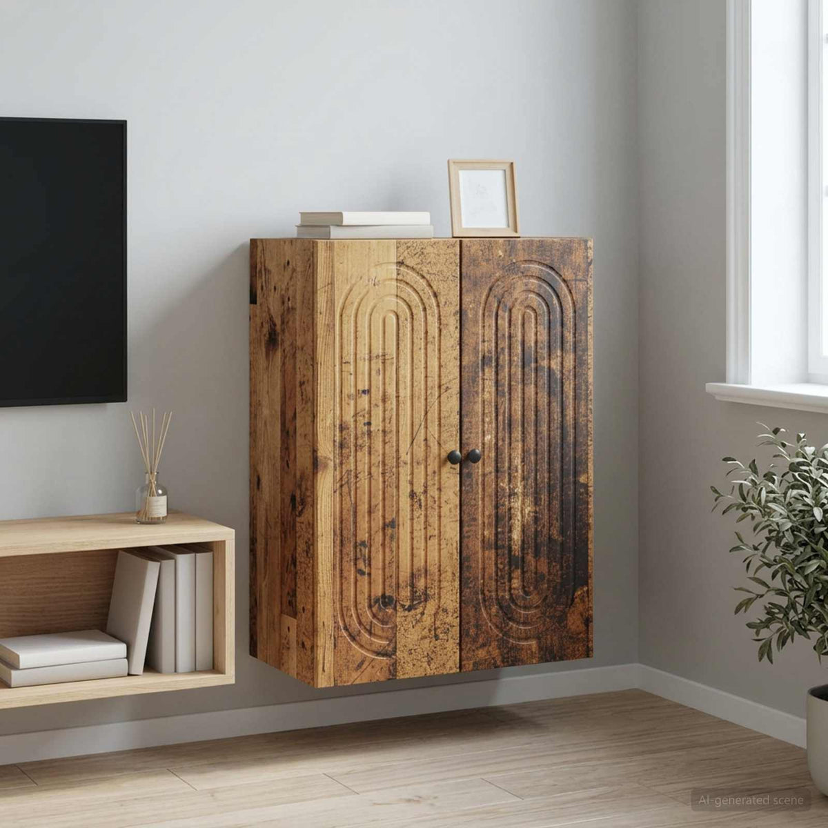 vidaXL Wall-Mounted Cabinet Engineered Wood Depth 34.5 cm