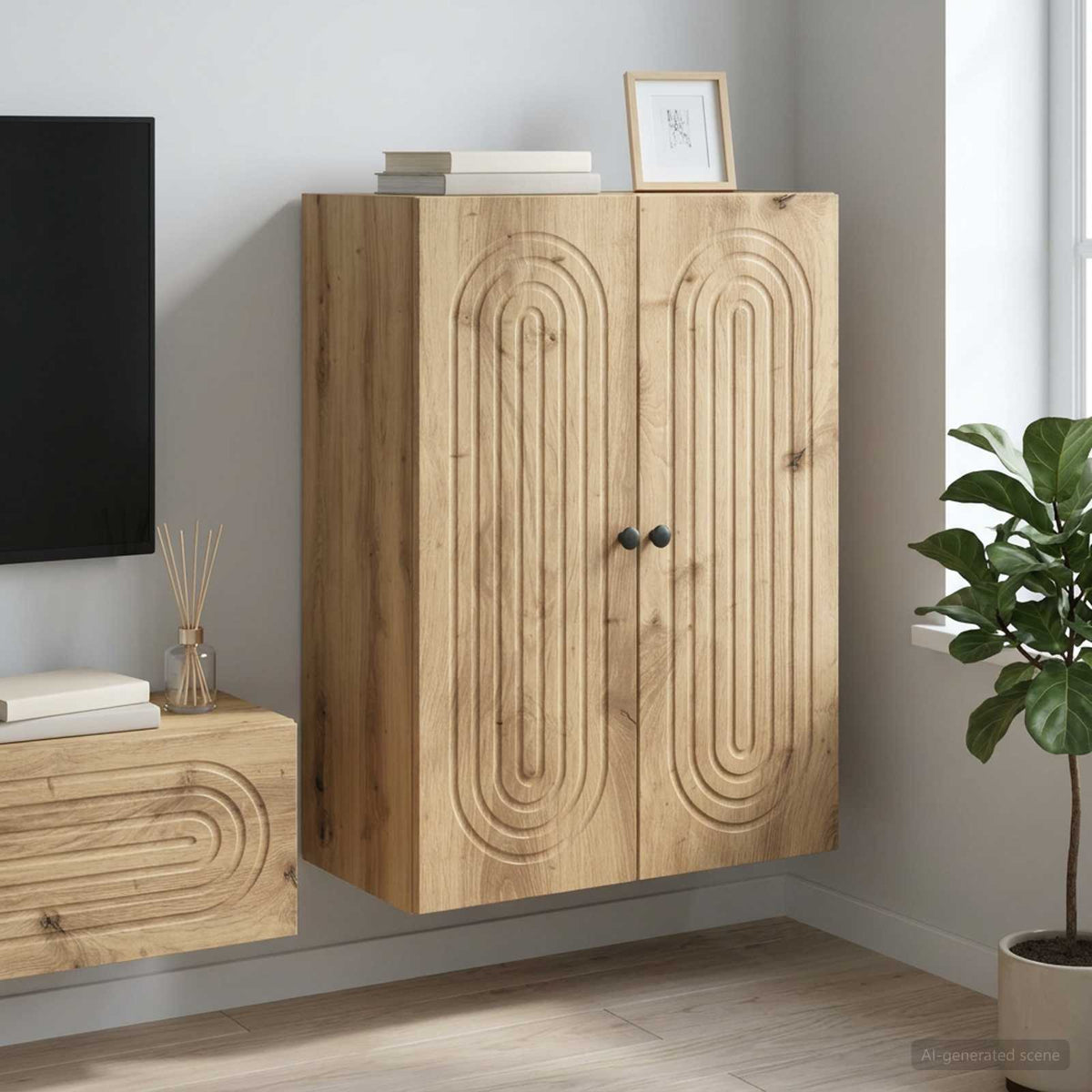vidaXL Wall-Mounted Cabinet Engineered Wood Depth 34.5 cm