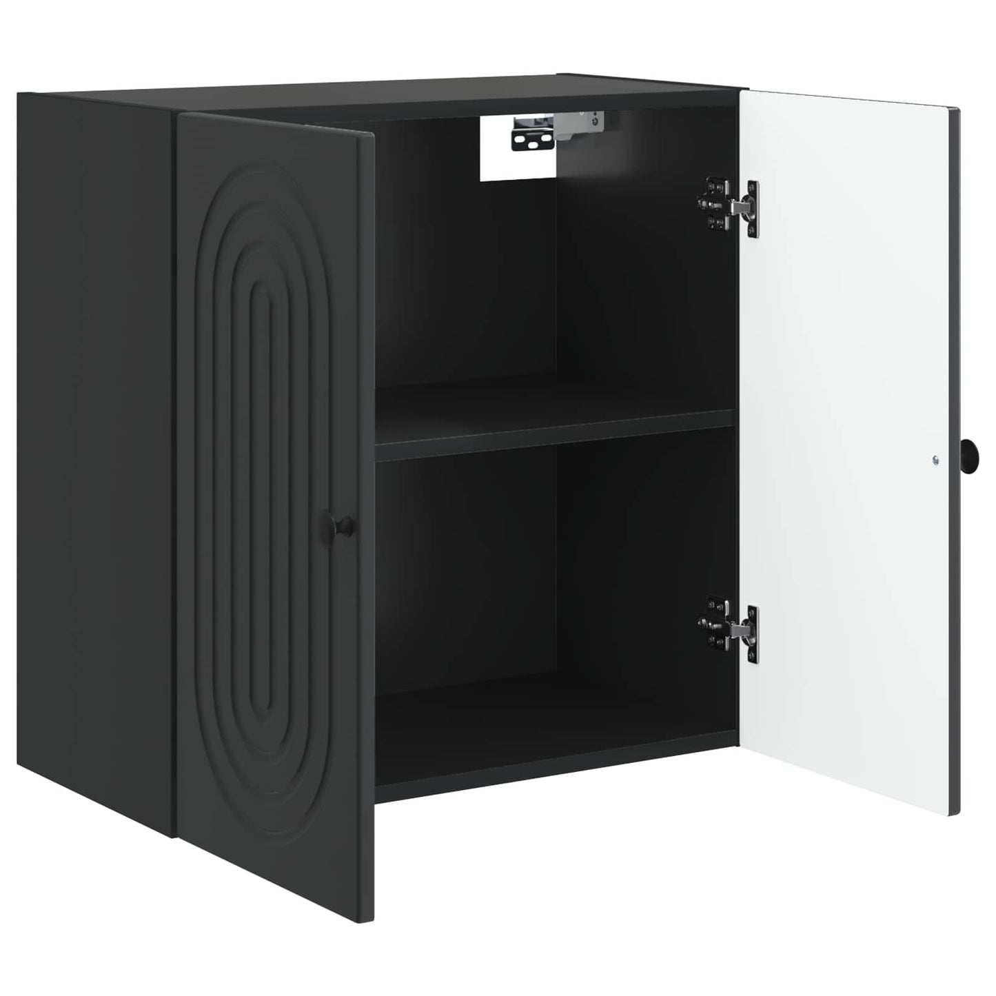 vidaXL Wall-Mounted Cabinet Black 59 x 31 x 60 cm Engineered Wood 3
