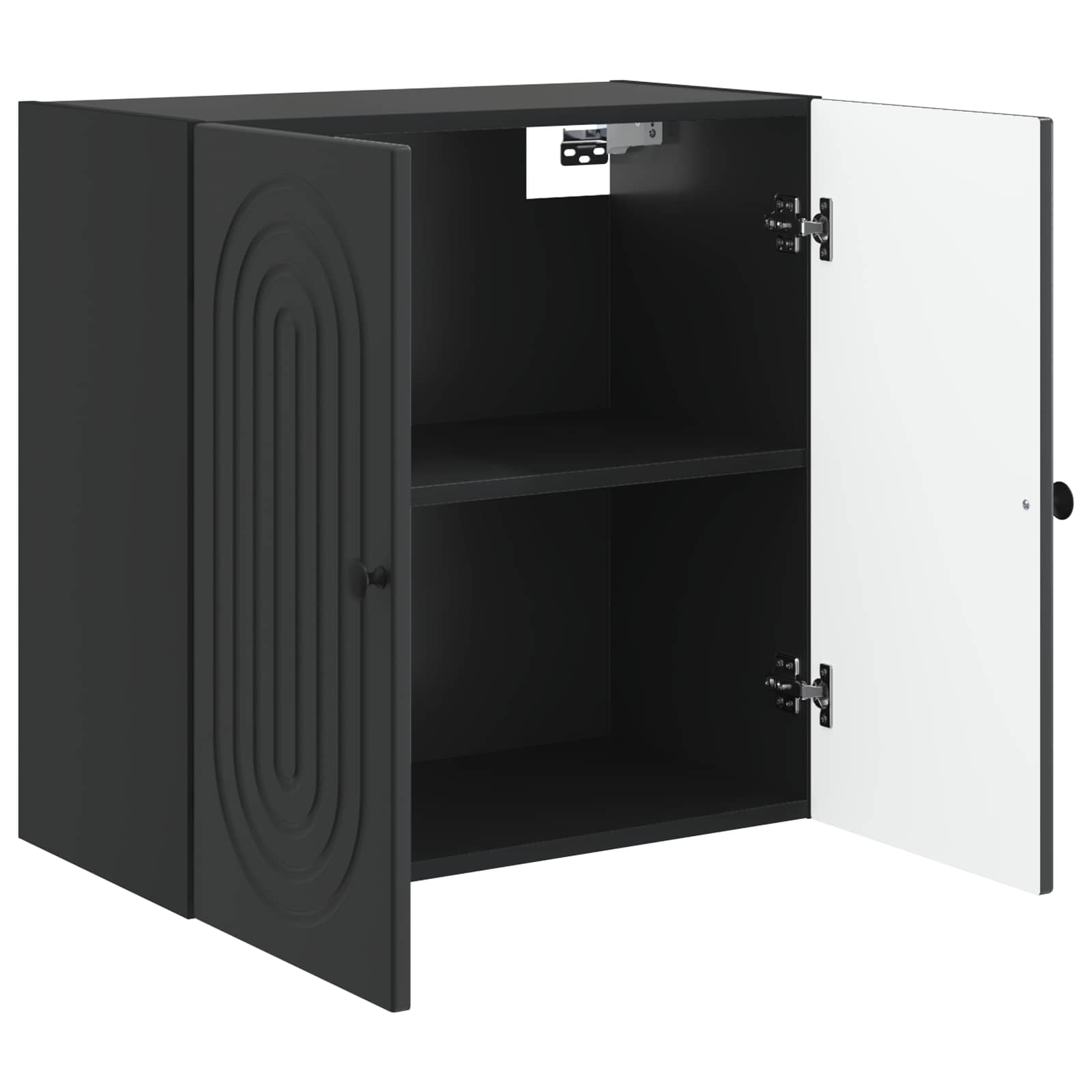 vidaXL Wall-Mounted Cabinet Black 59 x 31 x 60 cm Engineered Wood 3