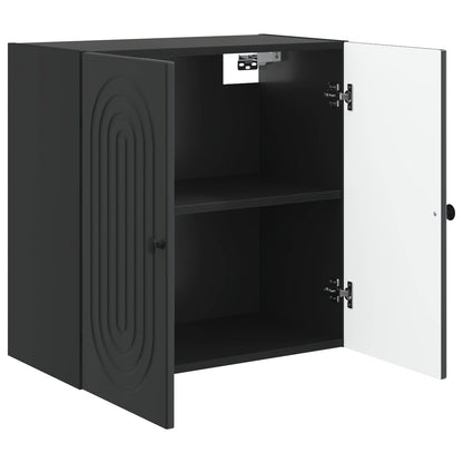 vidaXL Wall-Mounted Cabinet Black 59 x 31 x 60 cm Engineered Wood 3