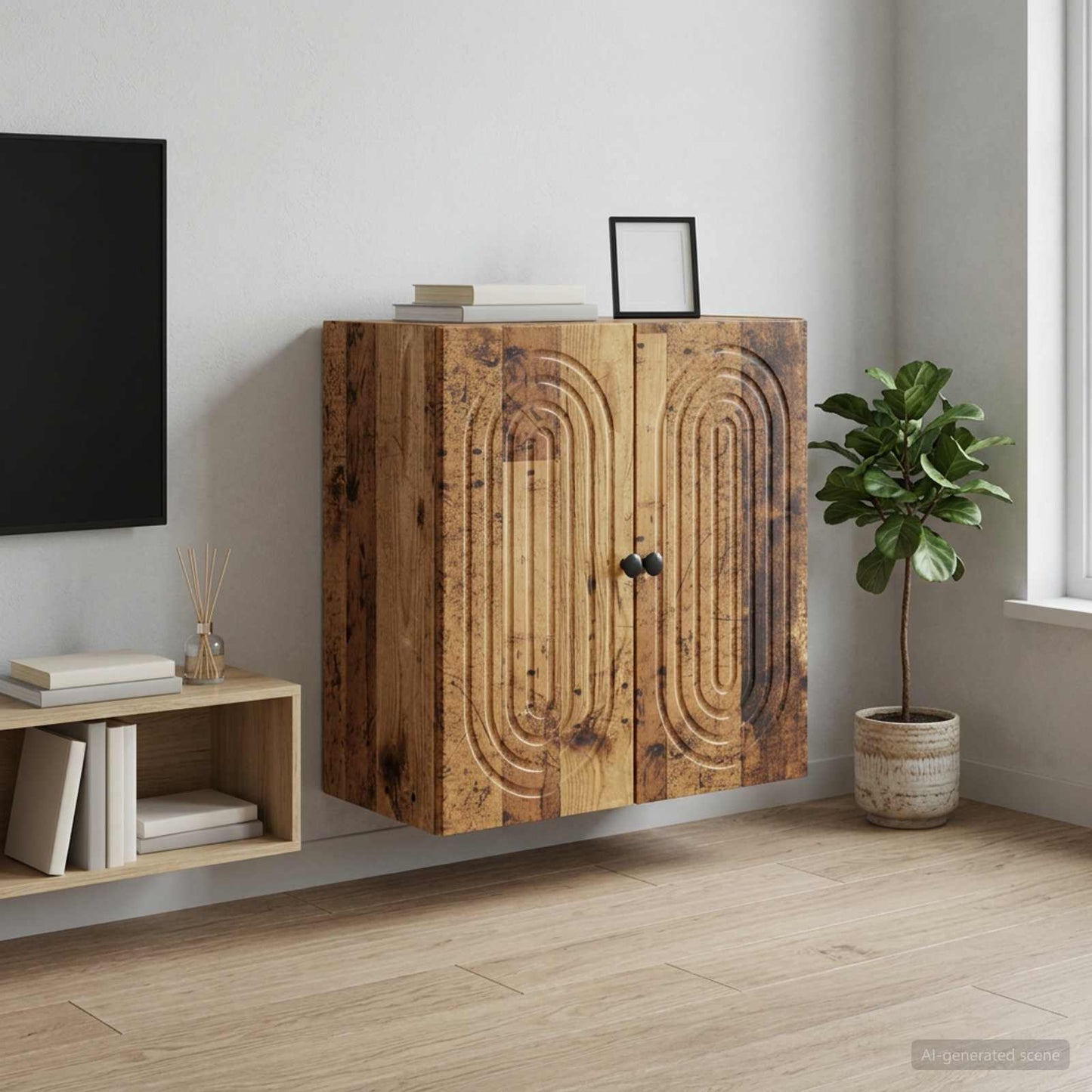 vidaXL Wall-Mounted Cabinet Old Wood 59 x 31 x 60 cm Engineered Wood 1