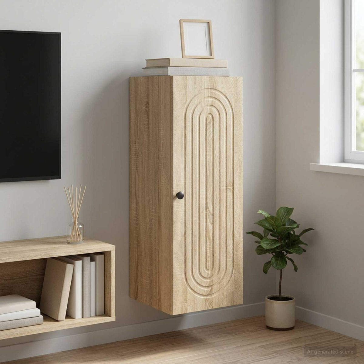 vidaXL Wall-Mounted Cabinet Engineered Wood Depth 34.5 cm