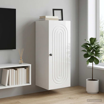 vidaXL Wall-Mounted Cabinet High Gloss White 33 x 34.5 x 90 cm 1