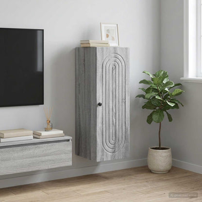 vidaXL Wall-Mounted Cabinet Grey Sonoma 33 x 34.5 x 90 cm 1