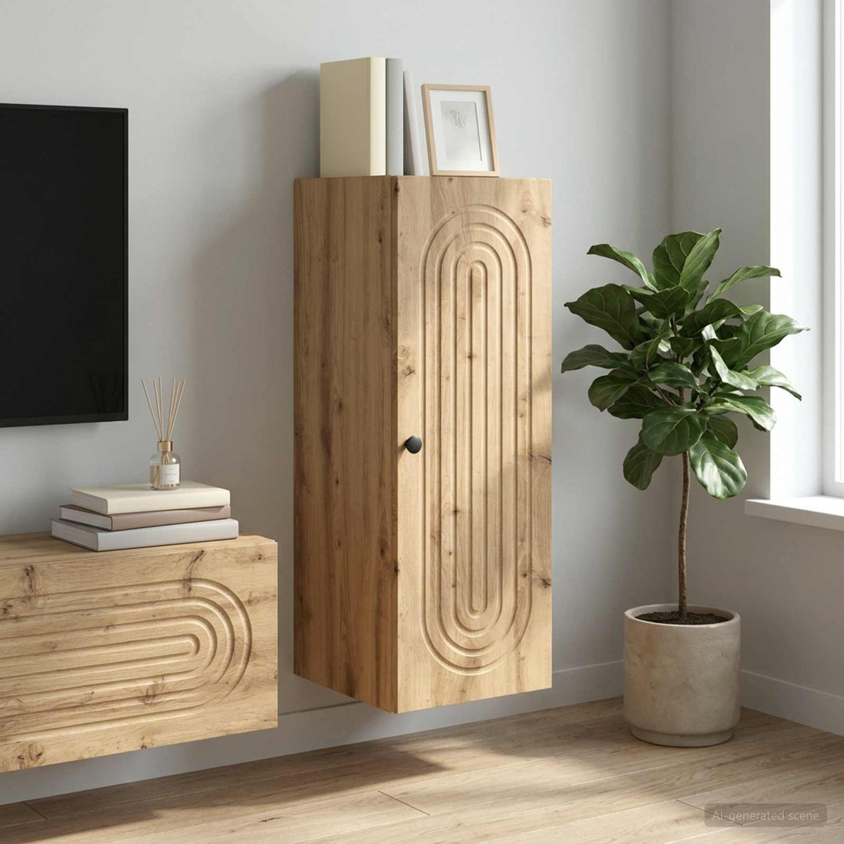 vidaXL Wall-Mounted Cabinet Engineered Wood Depth 34.5 cm