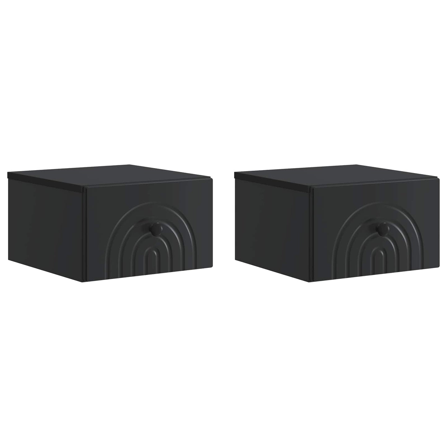 vidaXL Wall-Mounted Bedside Cabinet 2 pcs Black 33 x 34.5 x 20 cm 2