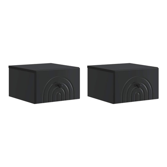 Wall-Mounted Bedside Cabinet 33 x 34.5 x 20 cm Black