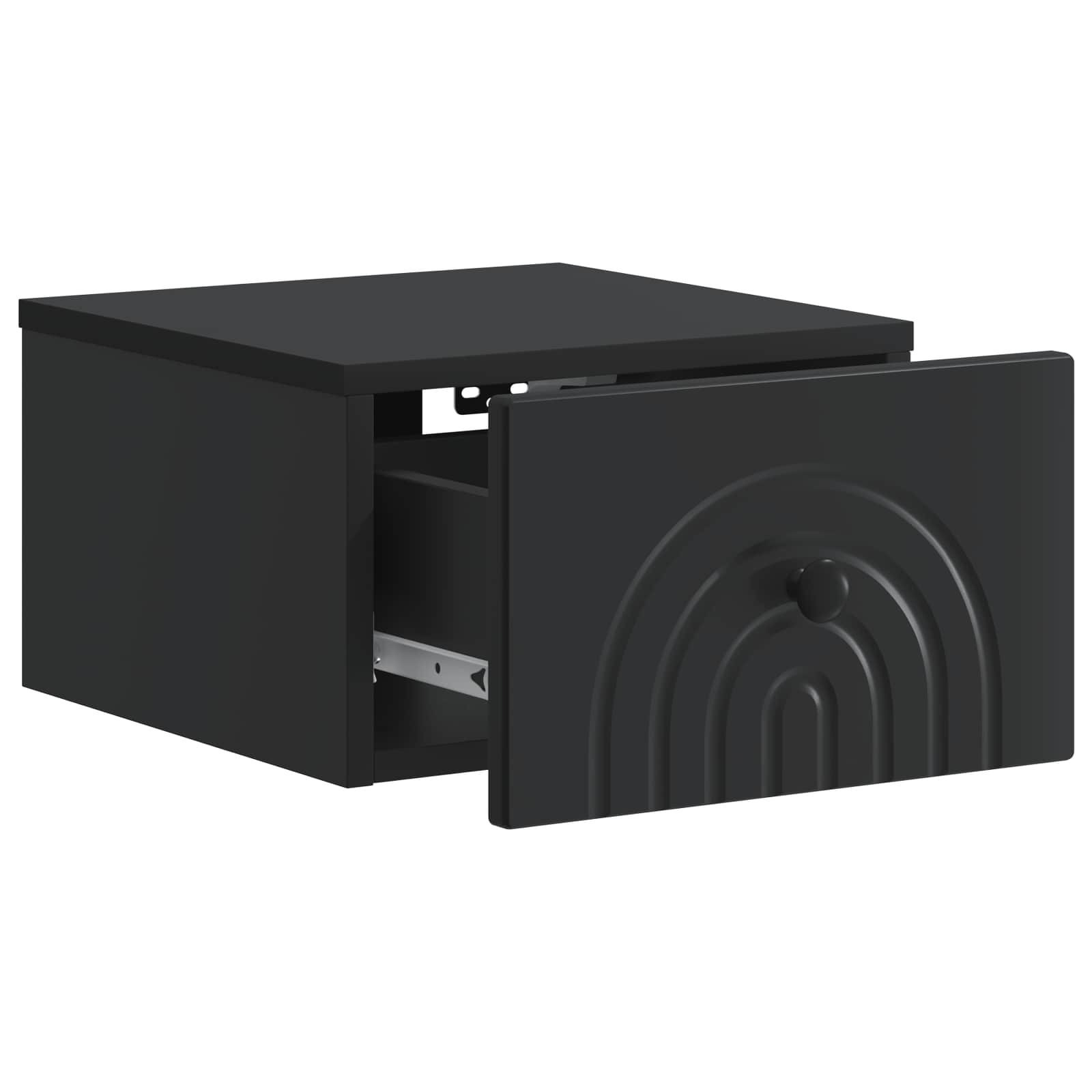 vidaXL Wall-Mounted Bedside Cabinet 2 pcs Black 33 x 34.5 x 20 cm 6