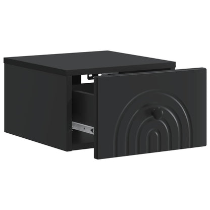 vidaXL Wall-Mounted Bedside Cabinet 2 pcs Black 33 x 34.5 x 20 cm 6