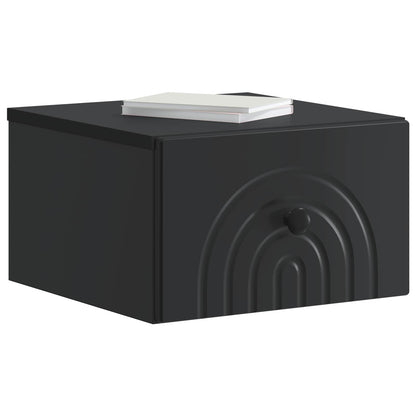 vidaXL Wall-Mounted Bedside Cabinet 2 pcs Black 33 x 34.5 x 20 cm 3