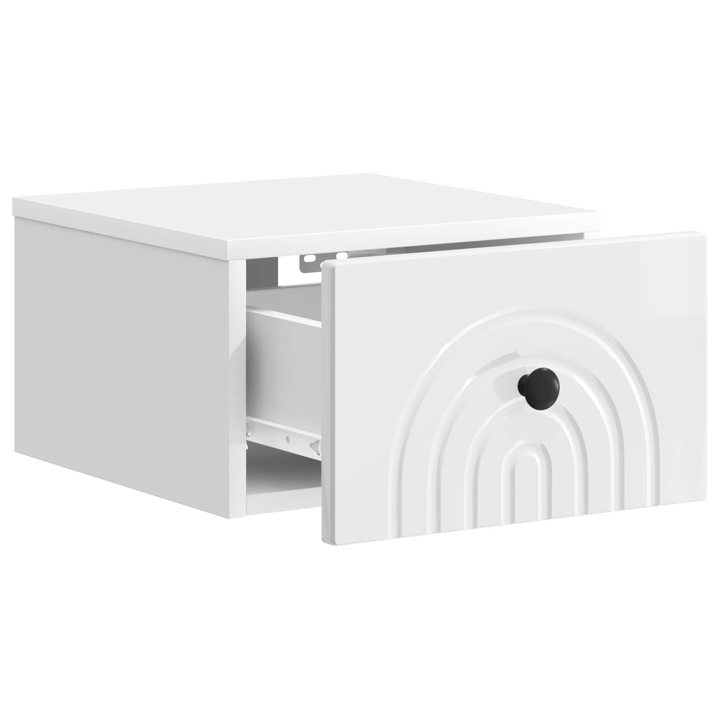 vidaXL Wall-Mounted Bedside Cabinet 2 pcs High Gloss White 6