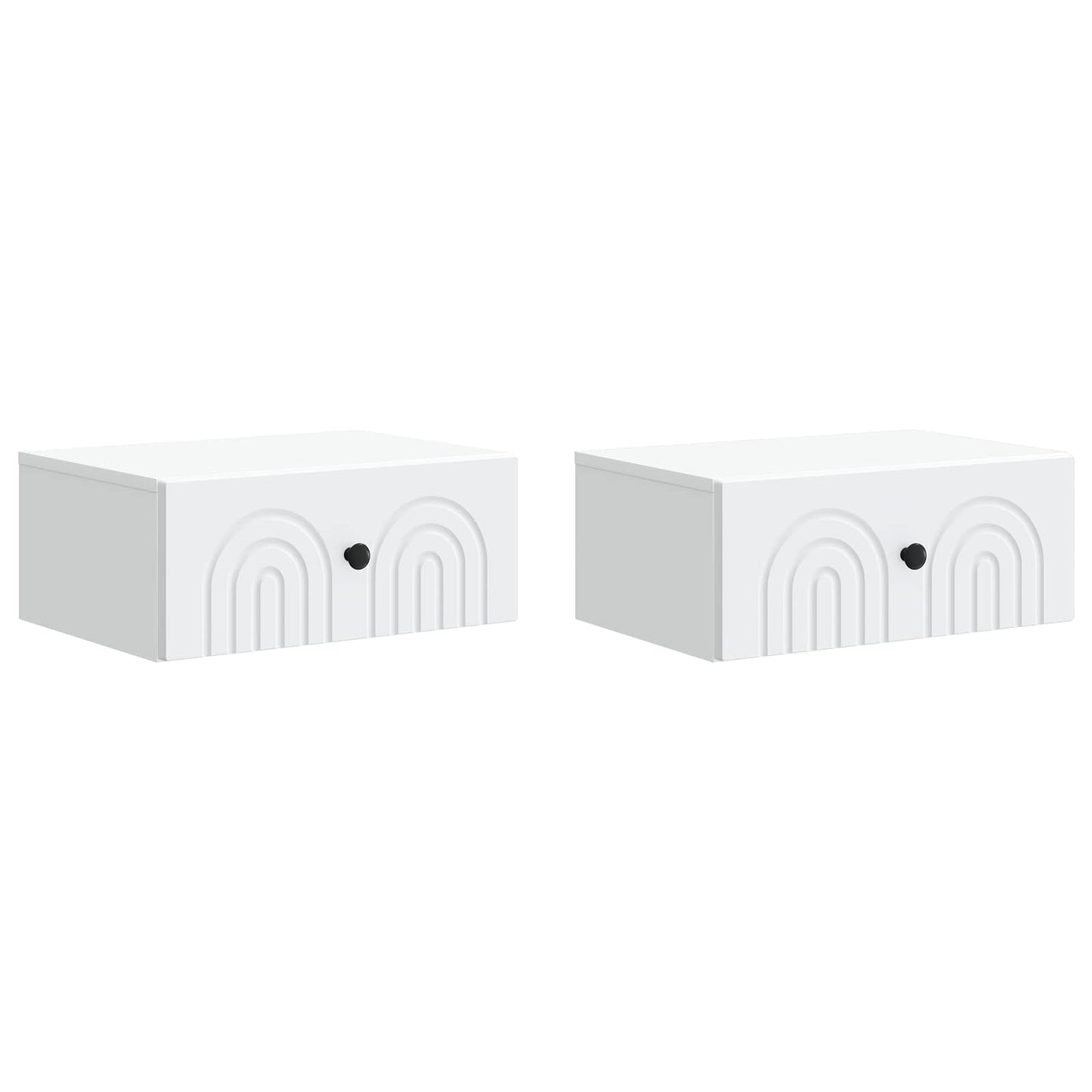 vidaXL Wall-Mounted Bedside Cabinet 2 pcs White 49 x 34.5 x 20 cm 2